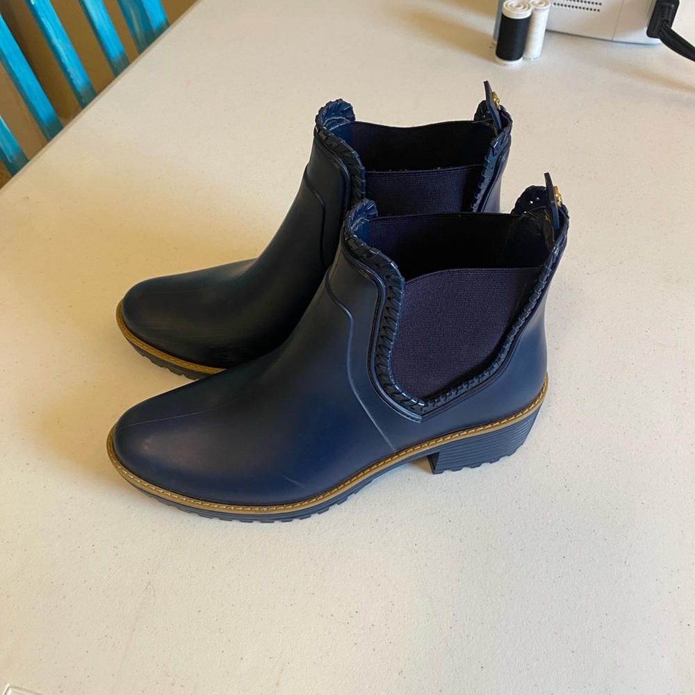 Women's Jack Rogers Navy Chelsea Ankle Boots - Slip-On Rain Bootie